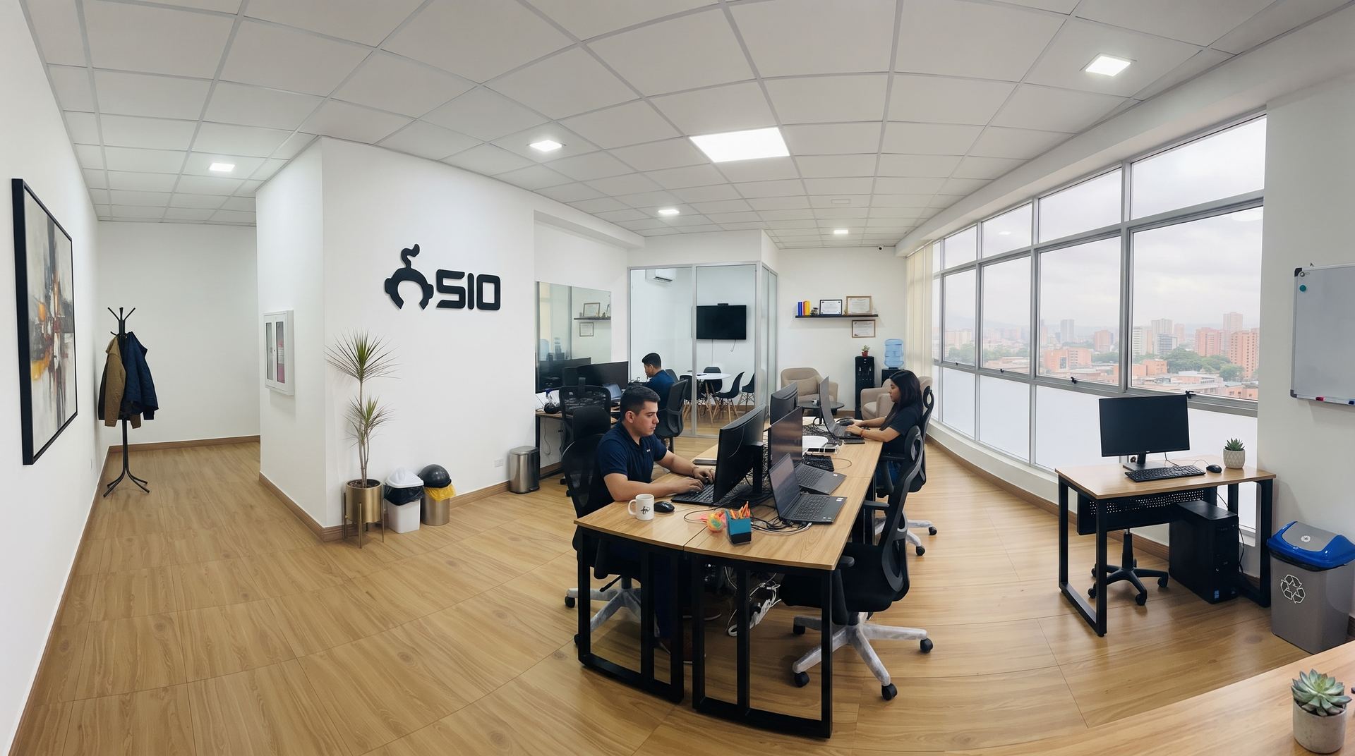 Equipo de SIO AI trabajando en su oficina de Lima